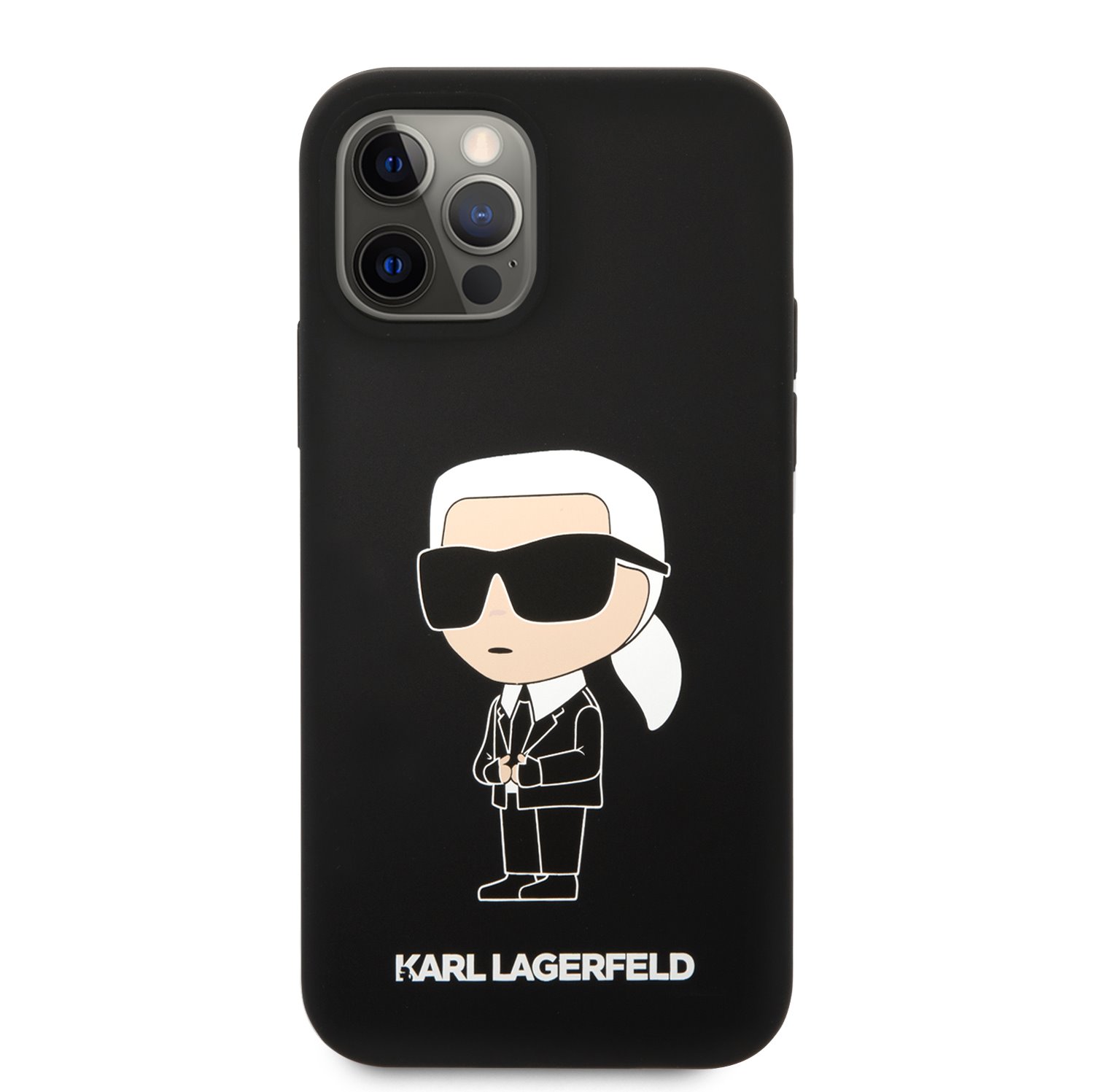 Karl Lagerfeld Liquid Silicone Ikonik NFT Zadní Kryt pro iPhone 12/12 Pro Black