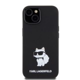 Karl Lagerfeld Liquid Silicone Choupette NFT Zadní Kryt pro iPhone 15 Black