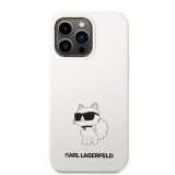 Karl Lagerfeld Liquid Silicone Choupette NFT Zadní Kryt pro iPhone 13 Pro White