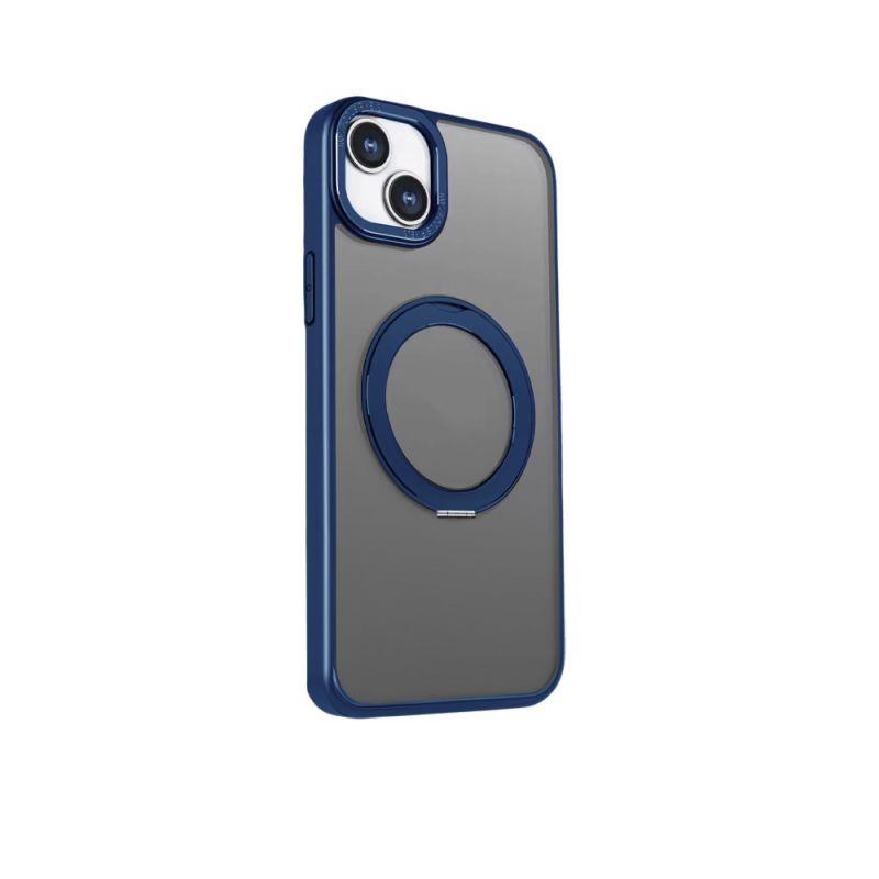 Silikónové TPU puzdro Mag Ring Rotating pre Apple iPhone 15 Pro, modrá