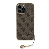 Guess 4G Charms Zadní Kryt pro iPhone 15 Pro Max Brown