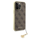 Guess 4G Charms Zadní Kryt pro iPhone 15 Pro Max Brown