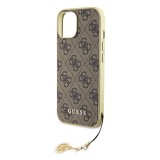 Guess 4G Charms Zadní Kryt pro iPhone 15 Brown