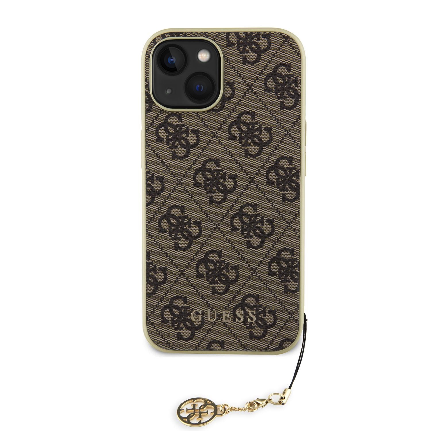 Guess 4G Charms Zadní Kryt pro iPhone 15 Brown