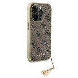 Guess 4G Charms Zadní Kryt pro iPhone 15 Pro Brown