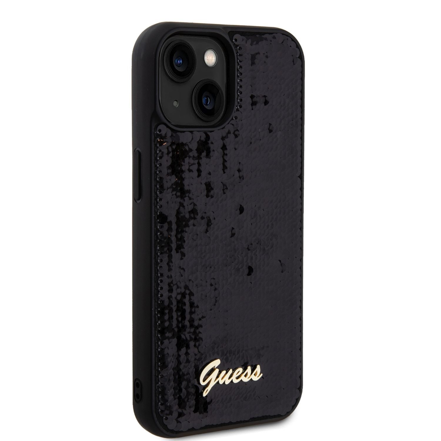 Guess Sequin Script Logo Zadní Kryt pro iPhone 15 Plus Black