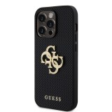 Guess PU Perforated 4G Glitter Metal Logo Zadní Kryt pro iPhone 14 Pro Max Black