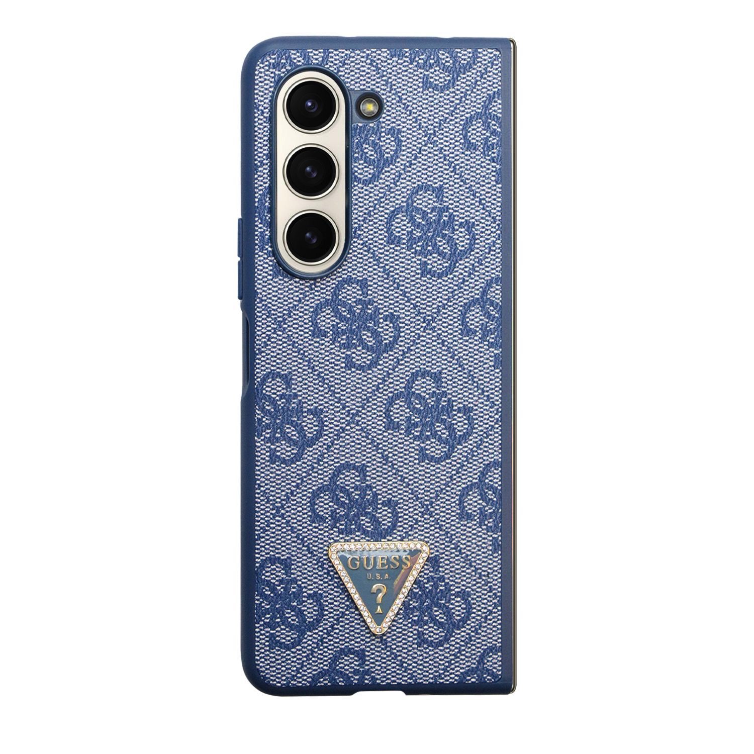 Guess Leather Triangle Case Galaxy Z Fold 5, Blue