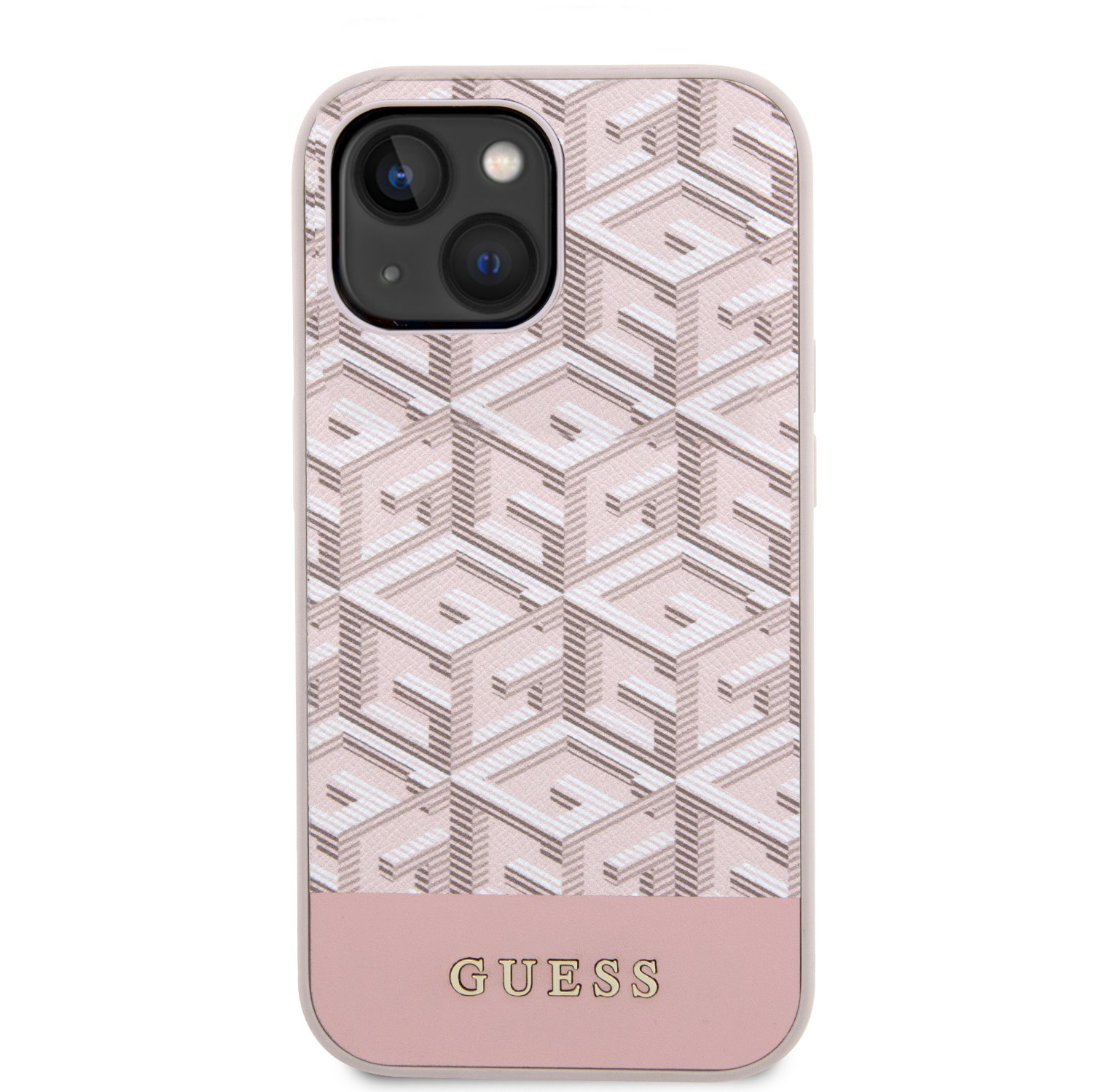 Guess PU G Cube MagSafe Zadní Kryt pro iPhone 14 Pink