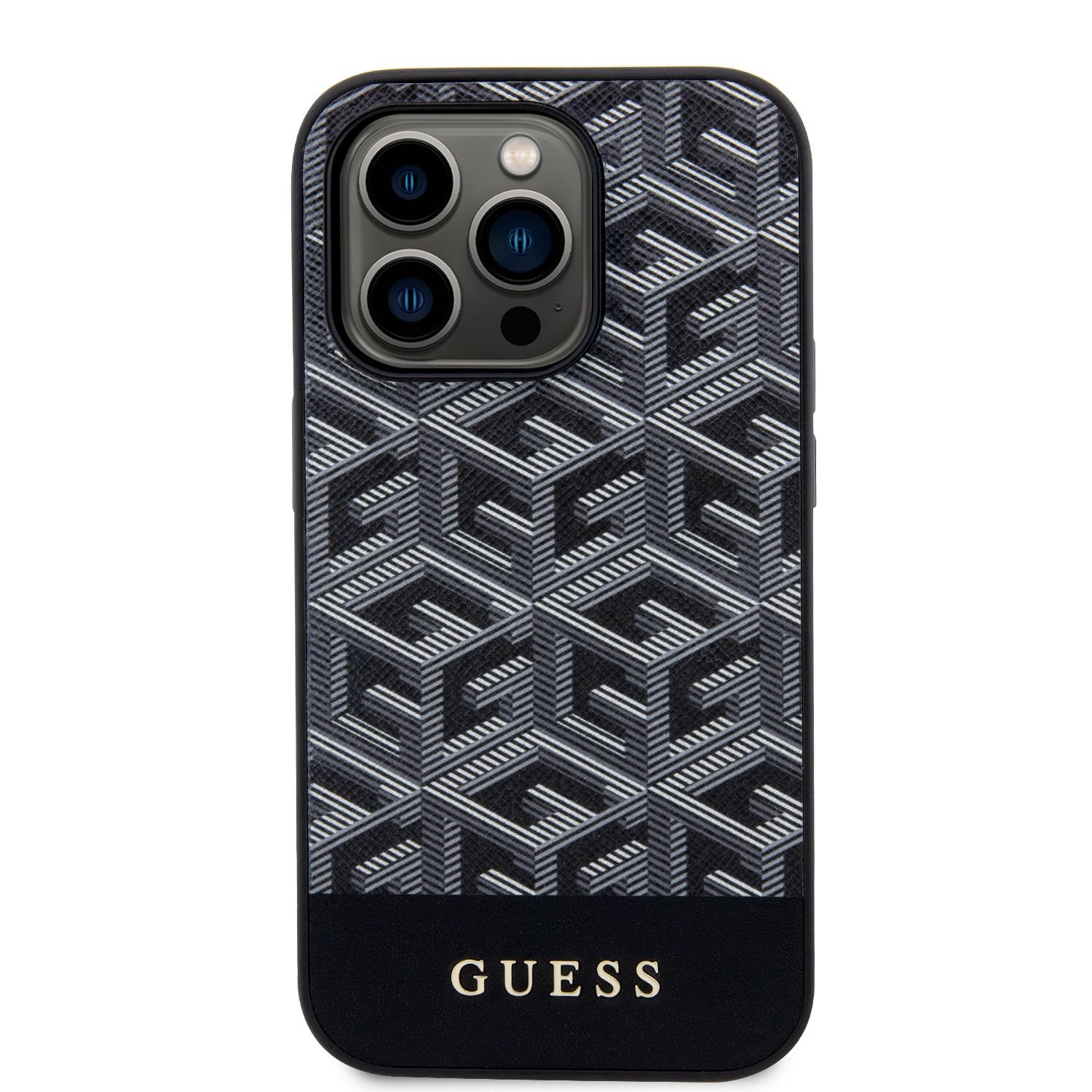 Guess PU G Cube MagSafe Zadní Kryt pro iPhone 14 Pro Max Black