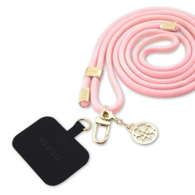 Popruh Guess Crossbody Cord 4G Charm, zlatá / ružová