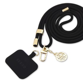 Popruh Guess Crossbody Cord 4G Charm, zlatá / čierna
