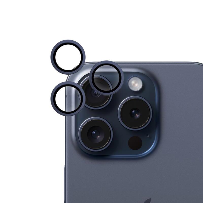 Ochranné sklo fotoaparátu Epico pre Apple iPhone 15 Pro/15 Pro Max, modrá