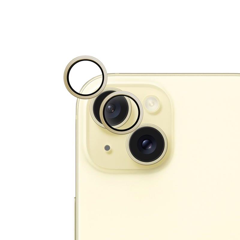 Ochranné sklo fotoaparátu Epico pre Apple iPhone 15/15 Plus, pastelovo žltá