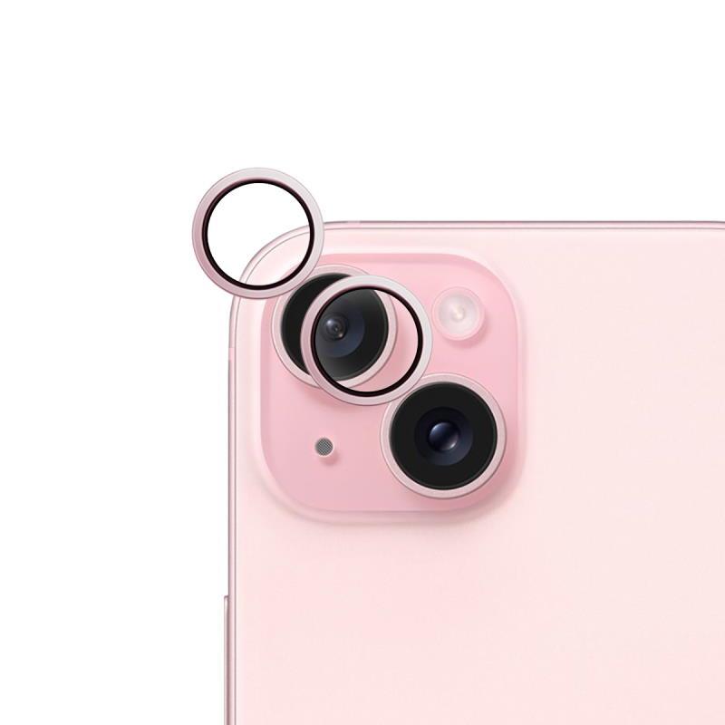 Ochranné sklo fotoaparátu Epico pre Apple iPhone 15/15 Plus, ružová