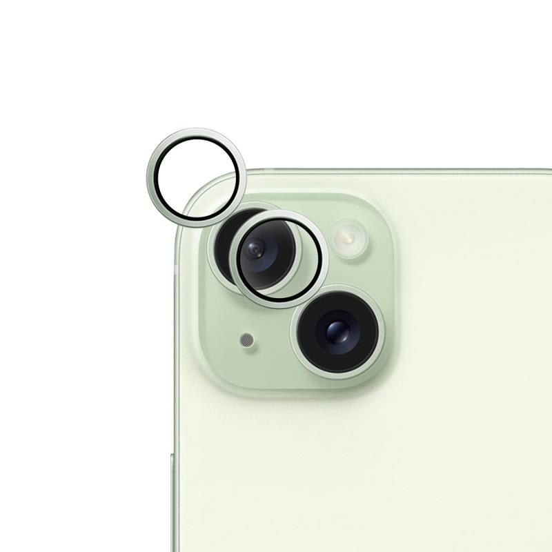 Ochranné sklo fotoaparátu Epico pre Apple iPhone 15/15 Plus, svetlo zelená