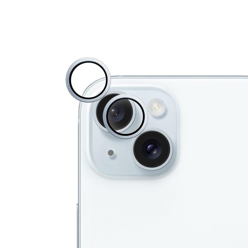 Ochranné sklo fotoaparátu Epico pre Apple iPhone 15/15 Plus, svetlo modrá