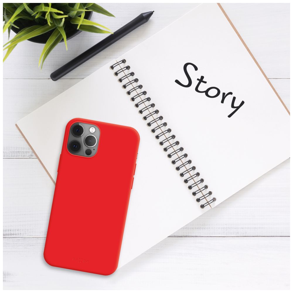 Zadní pogumovaný kryt FIXED Story pro Samsung Galaxy A55 5G, červený
