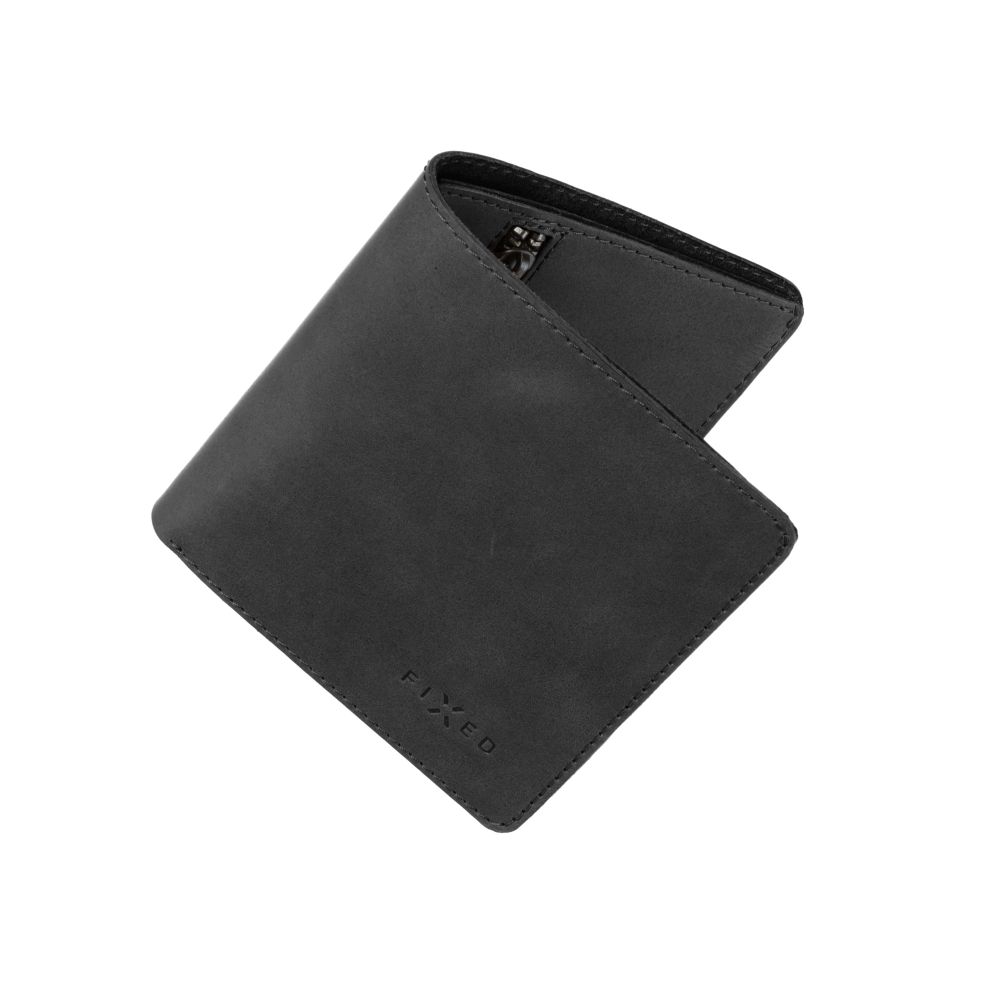 Kožená peněženka FIXED Classic Wallet z pravé hovězí kůže, černá