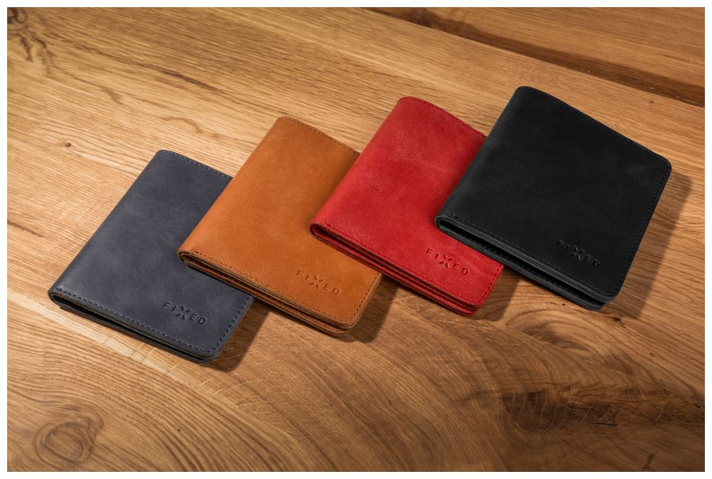 Kožená peněženka FIXED Classic Wallet z pravé hovězí kůže, černá