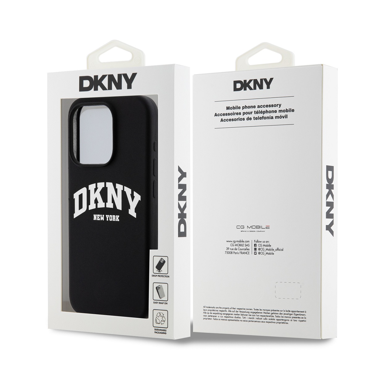 DKNY Liquid Silicone Arch Logo MagSafe Zadní Kryt pro iPhone 15 Pro Black