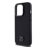 DKNY PU Leather Stack Logo Magsafe Zadní Kryt pro iPhone 15 Pro Black