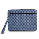 DKNY PU Leather Checkered Pattern and Stripe Obal na Notebook 13/14" Blue