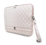 DKNY PU Leather Checkered Pattern and Stripe Obal na Notebook 13/14" Pink