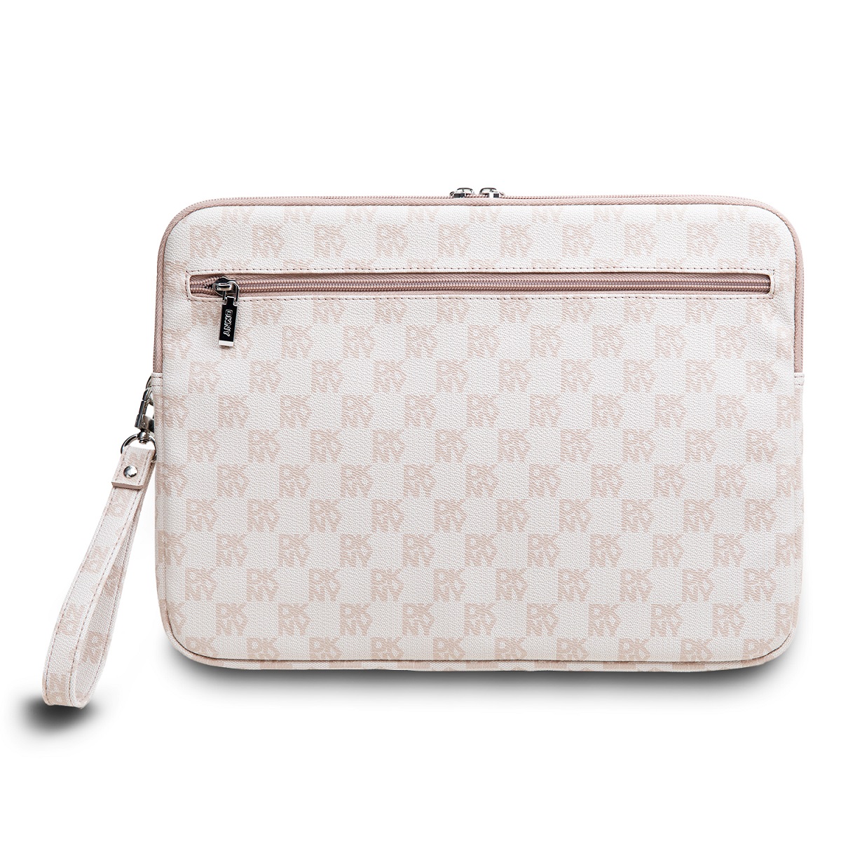 DKNY PU Leather Checkered Pattern and Stripe Obal na Notebook 13/14" Pink