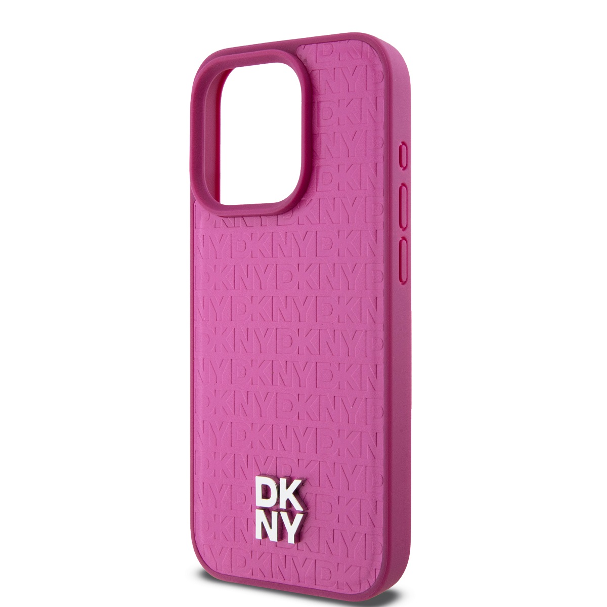 DKNY PU Leather Repeat Pattern Stack Logo Magsafe Zadní Kryt pro iPhone 15 Pro Pink