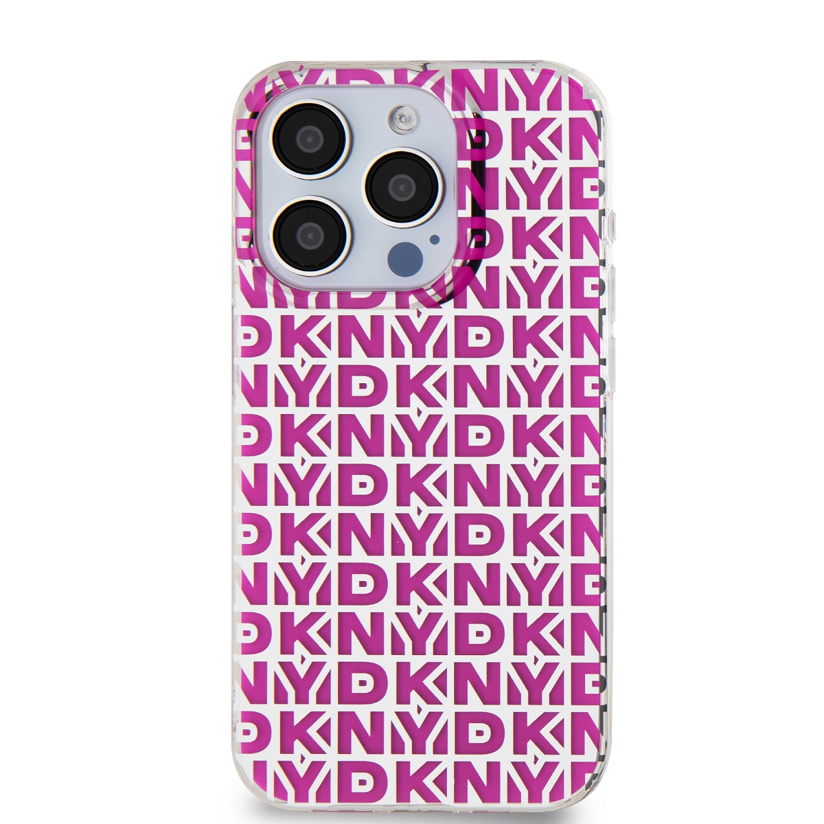 DKNY PC/TPU Repeat Pattern Zadní Kryt pro iPhone 15 Pro Pink