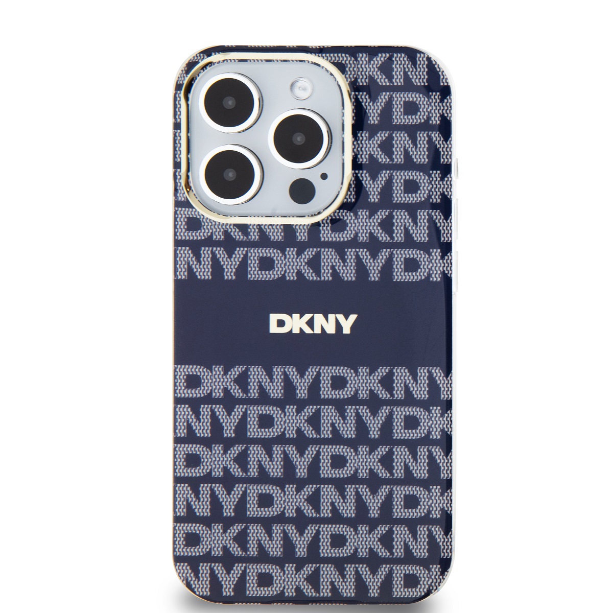 DKNY PC/TPU Repeat Pattern Tonal Stripe Magsafe Zadní Kryt pro iPhone 15 Pro Blue