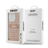 DKNY PC/TPU Repeat Pattern Tonal Stripe Magsafe Zadní Kryt pro iPhone 15 Pro Pink