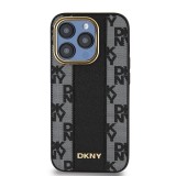 DKNY PU Leather Checkered Pattern Magsafe Zadní Kryt pro iPhone 15 Pro Black