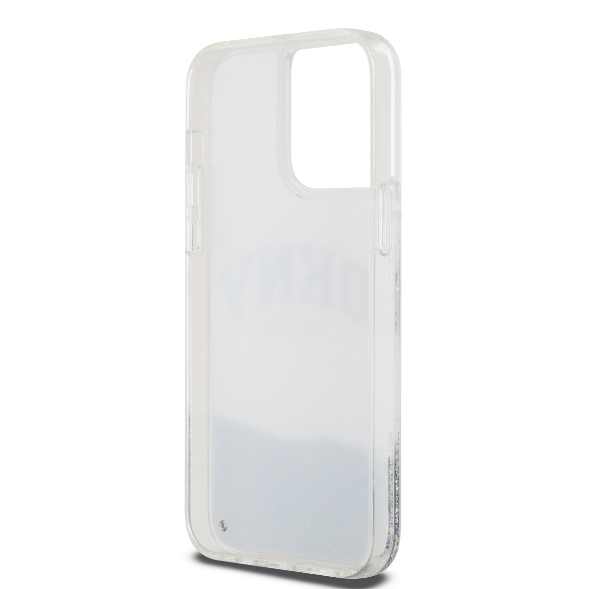 DKNY Liquid Glitter Arch Logo Zadní Kryt pro iPhone 15 Pro Max Transparent