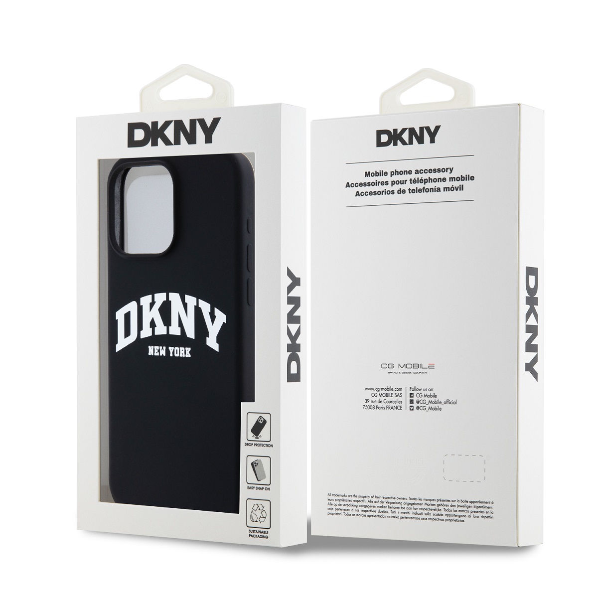 DKNY Liquid Silicone Arch Logo MagSafe Zadní Kryt pro iPhone 15 Pro Max Black