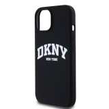 DKNY Liquid Silicone Arch Logo MagSafe Zadní Kryt pro iPhone 15 Black
