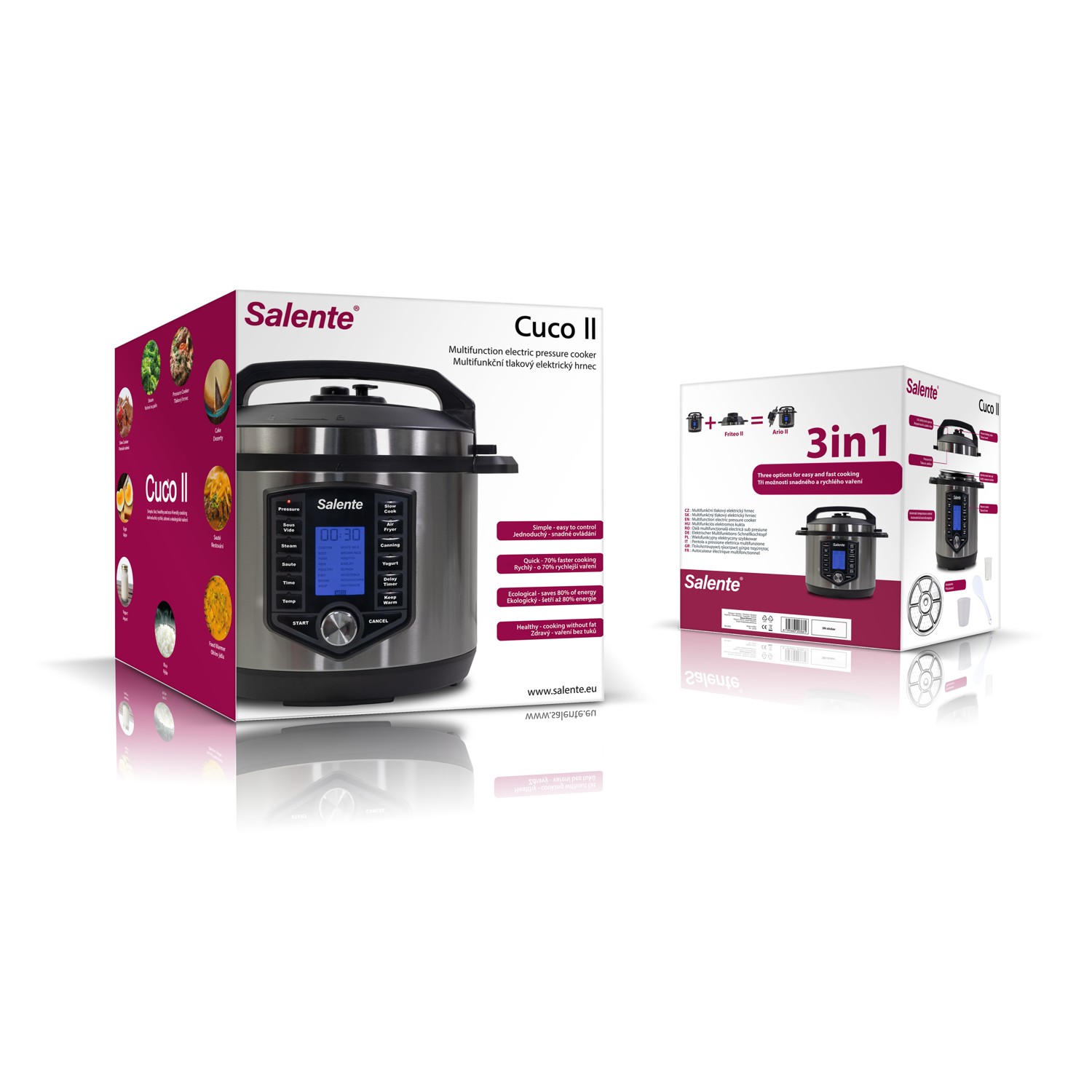 Salente Ario II, multifunkční hrnec s horkovzdušnou troubou