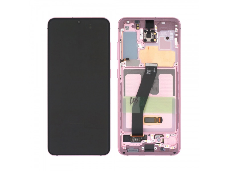 LCD + dotyk + rámček pre Samsung Galaxy S20 bez kamery, pink