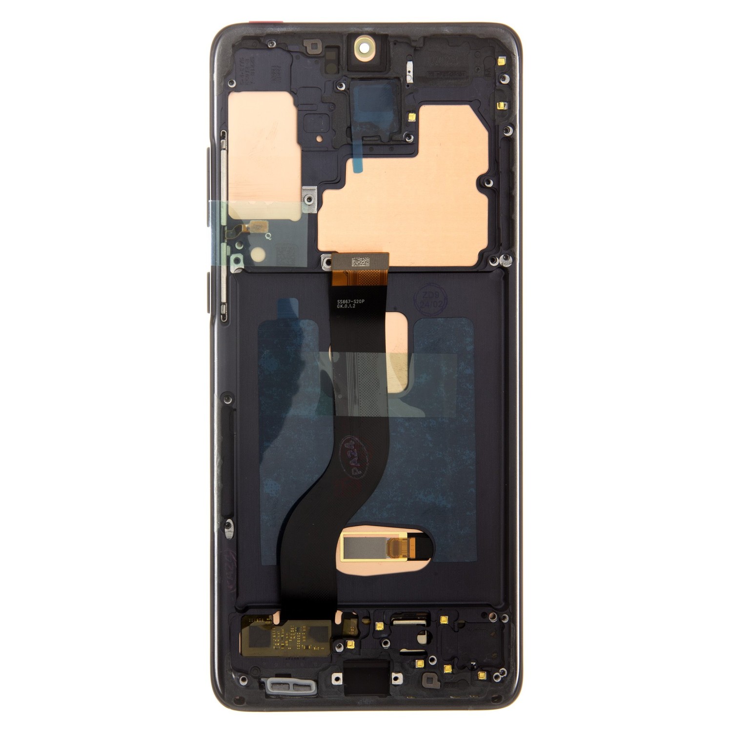 LCD + dotyk + predný kryt pre Samsung Galaxy S20+, cosmic black