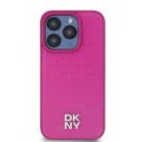 DKNY PU Leather Repeat Pattern Stack Logo Magsafe Zadní Kryt pro iPhone 15 Pro Max Pink