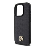 DKNY PU Leather Repeat Pattern Stack Logo Magsafe Zadní Kryt pro iPhone 15 Pro Max Black