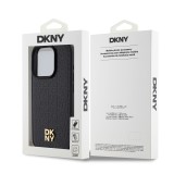 DKNY PU Leather Repeat Pattern Stack Logo Magsafe Zadní Kryt pro iPhone 15 Pro Max Black