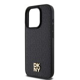 DKNY PU Leather Repeat Pattern Stack Logo Magsafe Zadní Kryt pro iPhone 14 Pro Max Black