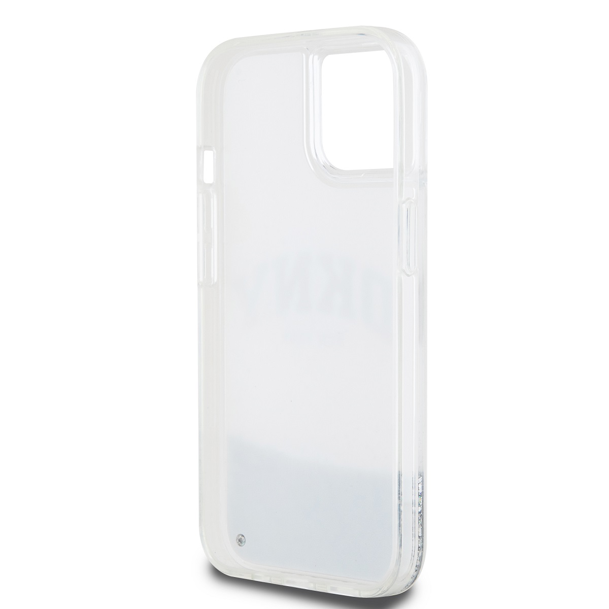 DKNY Liquid Glitter Arch Logo Zadní Kryt pro iPhone 14 Transparent