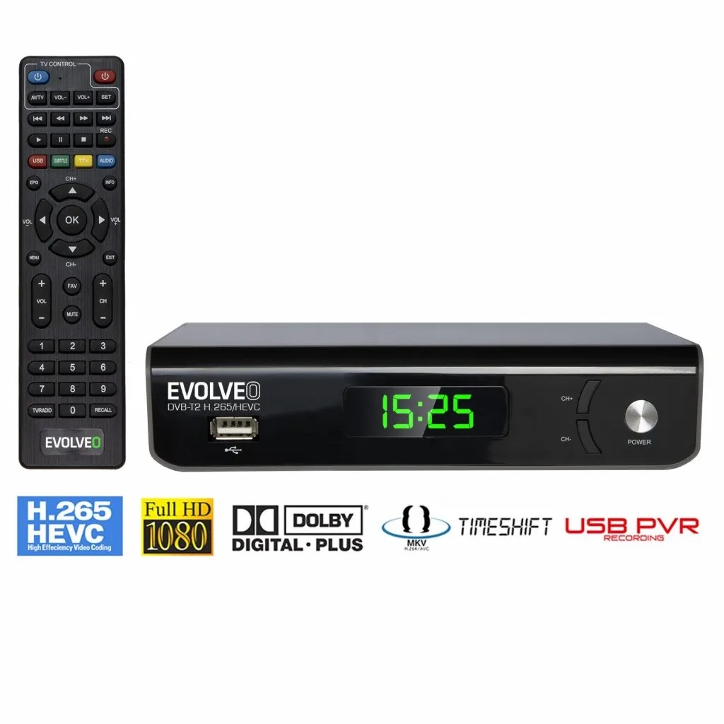 EVOLVEO Omega S3, HD DVB-T2 H.265/HEVC rekordér 