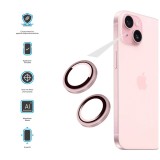 Ochranná skla čoček fotoaparátů FIXED Camera Glass pro Apple iPhone 15/15 Plus, růžová