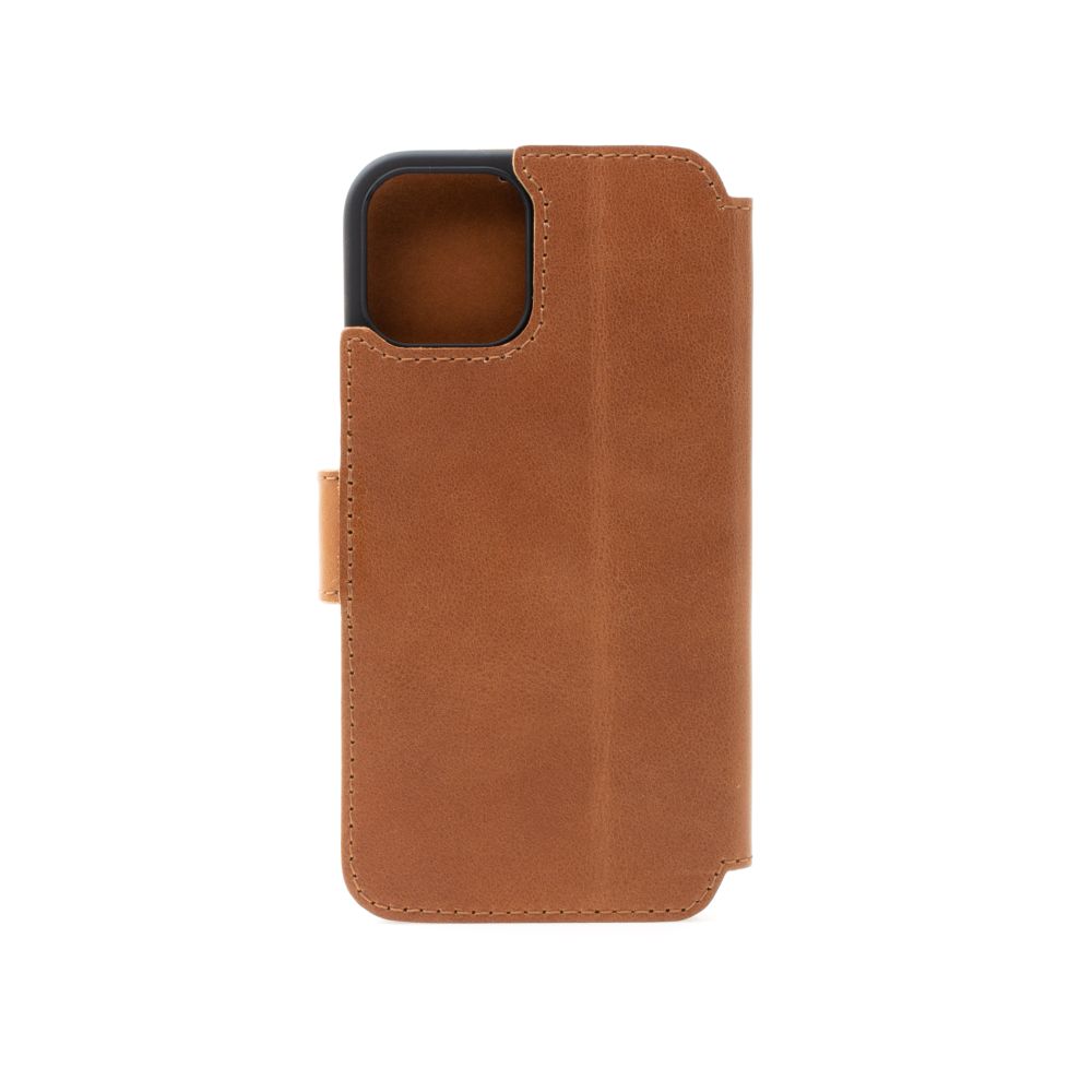 Kožené pouzdro typu kniha FIXED ProFit pro Apple iPhone 4 SE, hnědé