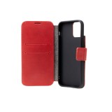Kožené pouzdro typu kniha FIXED ProFit pro Apple iPhone 4 SE, červené