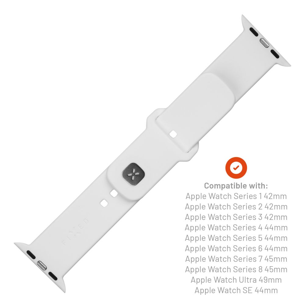 Set silikonových řemínků FIXED Silicone Sporty Strap pro Apple Watch Ultra 49mm, bílý